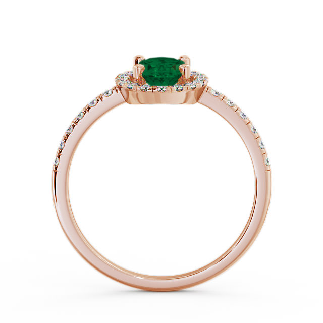 Halo Emerald and Diamond 1.03ct Ring 9K Rose Gold - Marina GEM5_RG_EM_UP
