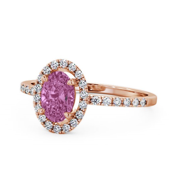 Halo Pink Sapphire and Diamond 1.18ct Ring 18K Rose Gold GEM5_RG_PS_THUMB2 