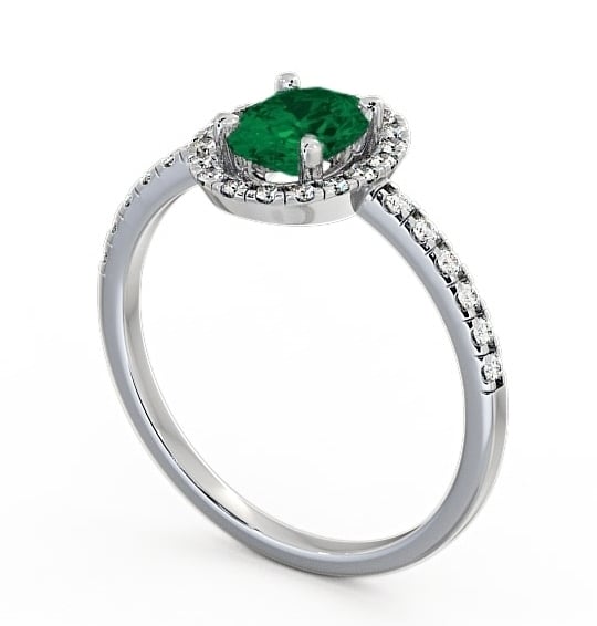 Halo Emerald and Diamond 1.03ct Ring Palladium - Marina GEM5_WG_EM_THUMB1