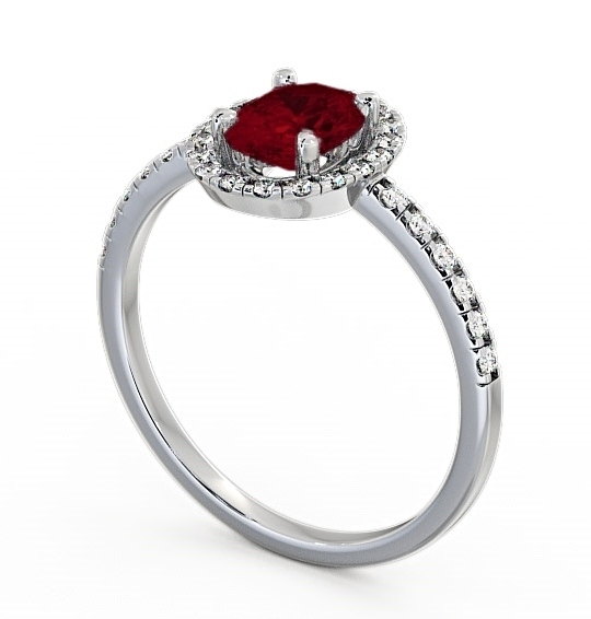 Halo Ruby and Diamond 1.18ct Ring 18K White Gold GEM5_WG_RU_THUMB1