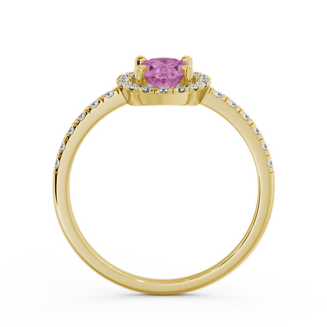 Halo Pink Sapphire and Diamond 1.18ct Ring 9K Yellow Gold - Marina GEM5_YG_PS_UP