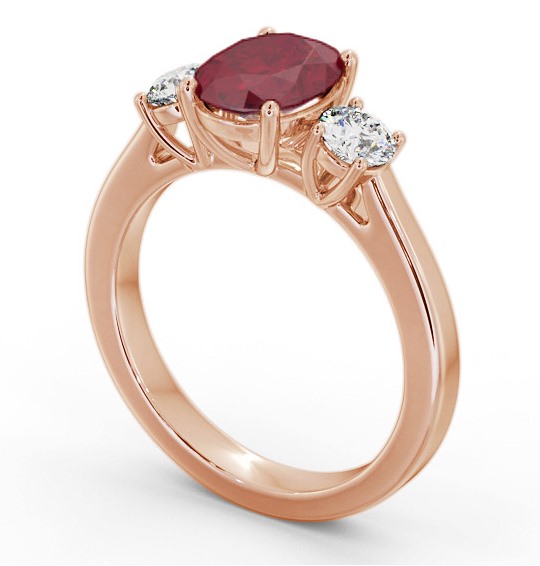 Three Stone Ruby and Diamond 1.95ct Ring 18K Rose Gold GEM61_RG_RU_THUMB1