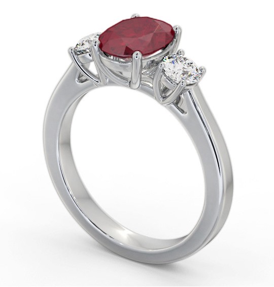 Three Stone Ruby and Diamond 1.95ct Ring 9K White Gold GEM61_WG_RU_THUMB1