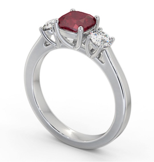 Three Stone Ruby and Diamond 1.40ct Ring Palladium GEM62_WG_RU_THUMB1