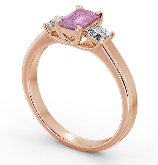 Three Stone Pink Sapphire and Diamond 1.15ct Ring 9K Rose Gold GEM63_RG_PS_THUMB1