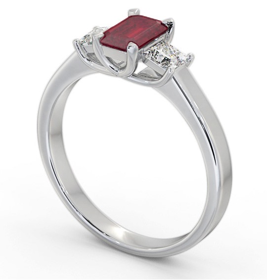 Three Stone Ruby and Diamond 1.15ct Ring Platinum - Maddie GEM63_WG_RU_THUMB1