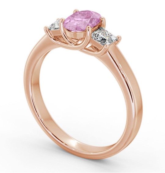 Three Stone Pink Sapphire and Diamond 1.40ct Ring 9K Rose Gold GEM64_RG_PS_THUMB1