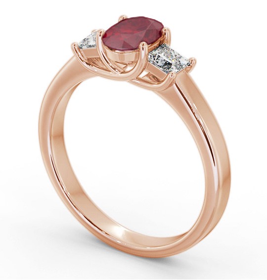 Three Stone Ruby and Diamond 1.40ct Ring 9K Rose Gold GEM64_RG_RU_THUMB1