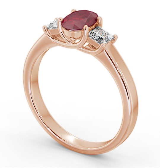 Three Stone Ruby and Diamond 1.20ct Ring 18K Rose Gold GEM64_RG_RU_THUMB1