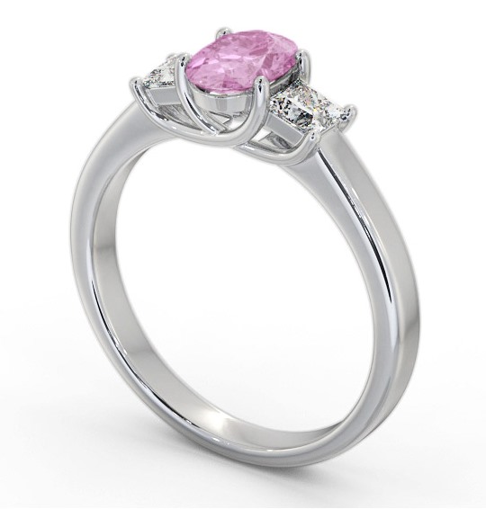 Three Stone Pink Sapphire and Diamond 1.20ct Ring 18K White Gold GEM64_WG_PS_THUMB1 