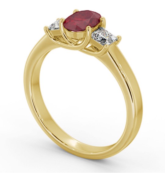 Three Stone Ruby and Diamond 1.20ct Ring 9K Yellow Gold GEM64_YG_RU_THUMB1