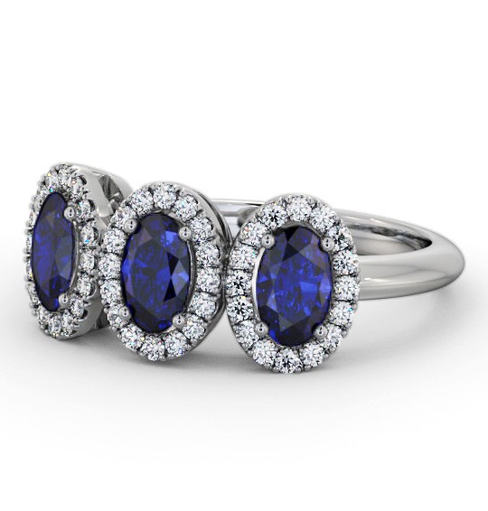 Halo Trilogy Blue Sapphire and Diamond 1.60ct Ring 18K White Gold GEM65_WG_BS_THUMB2 
