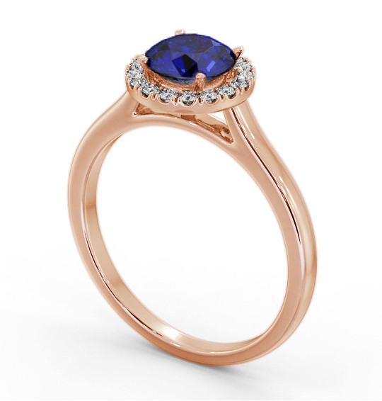 Halo Blue Sapphire and Diamond 1.20ct Ring 9K Rose Gold GEM66_RG_BS_THUMB1