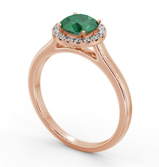 Halo Emerald and Diamond 0.95ct Ring 18K Rose Gold GEM66_RG_EM_THUMB1