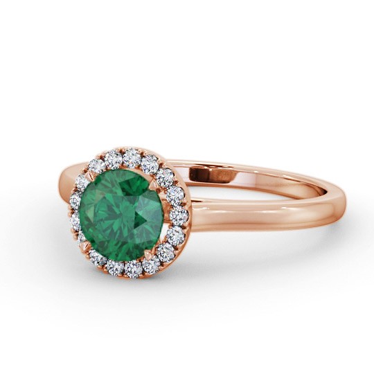 Halo Emerald and Diamond 0.95ct Ring 9K Rose Gold GEM66_RG_EM_THUMB2 