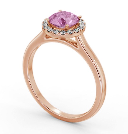 Halo Pink Sapphire and Diamond 1.20ct Ring 18K Rose Gold GEM66_RG_PS_THUMB1