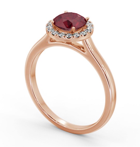 Halo Ruby and Diamond 1.20ct Ring 18K Rose Gold GEM66_RG_RU_THUMB1