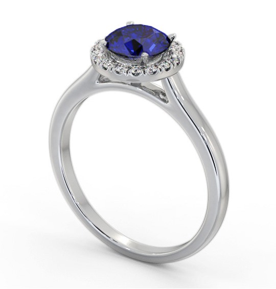 Halo Blue Sapphire and Diamond 1.20ct Ring Platinum GEM66_WG_BS_THUMB1