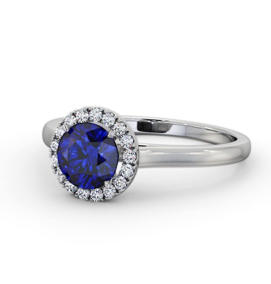 Halo Blue Sapphire and Diamond 1.20ct Ring 18K White Gold GEM66_WG_BS_THUMB2 