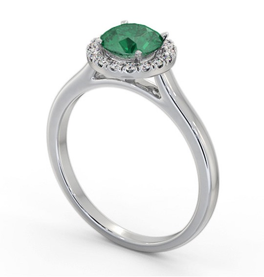  Halo Emerald and Diamond 0.95ct Ring 18K White Gold - Jenessa GEM66_WG_EM_THUMB1 
