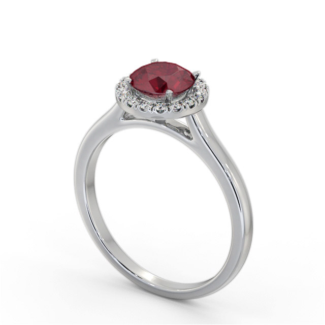 Halo Ruby and Diamond 1.20ct Ring 18K White Gold - Jenessa GEM66_WG_RU_SIDE