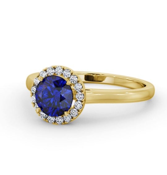 Halo Blue Sapphire and Diamond 1.20ct Ring 18K Yellow Gold GEM66_YG_BS_THUMB2 