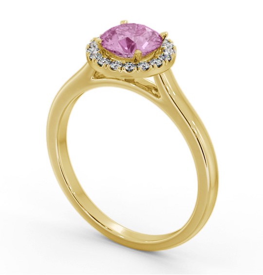 Halo Pink Sapphire and Diamond 1.20ct Ring 9K Yellow Gold GEM66_YG_PS_THUMB1