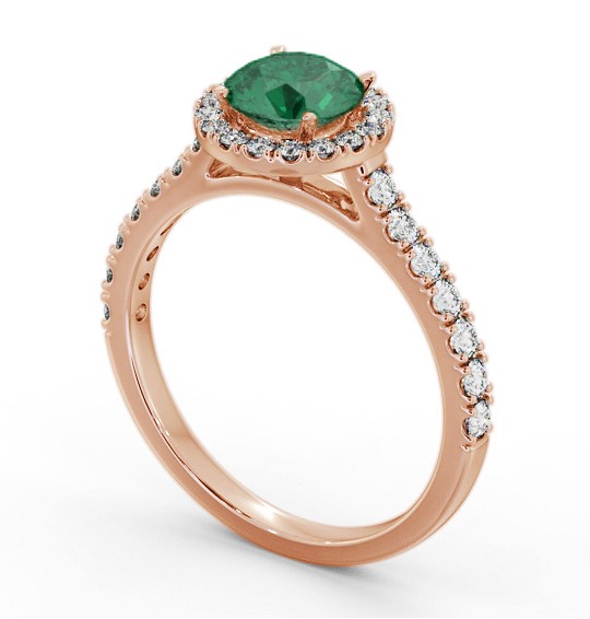 Halo Emerald and Diamond 1.25ct Ring 18K Rose Gold GEM67_RG_EM_THUMB1 