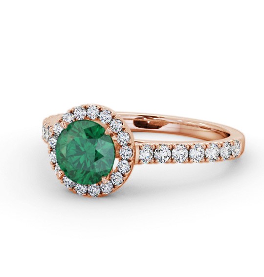 Halo Emerald and Diamond 1.25ct Ring 18K Rose Gold GEM67_RG_EM_THUMB2 