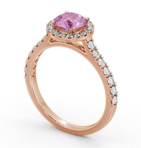 Halo Pink Sapphire and Diamond 1.50ct Ring 9K Rose Gold GEM67_RG_PS_THUMB1