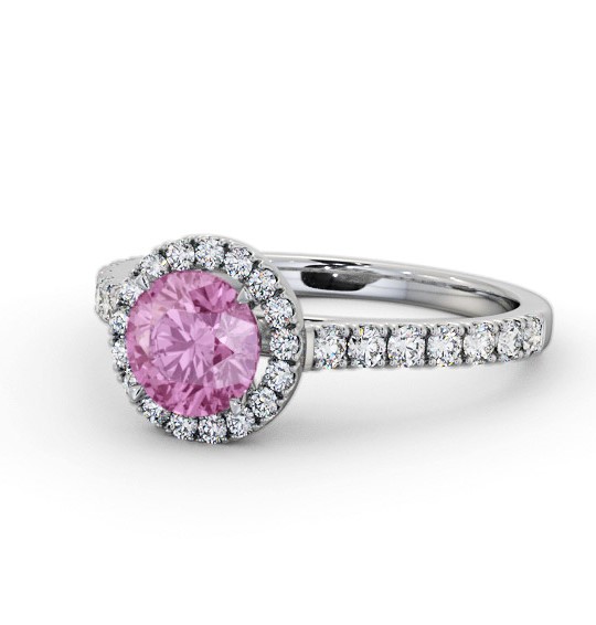 Halo Pink Sapphire and Diamond 1.50ct Ring 18K White Gold GEM67_WG_PS_THUMB2 