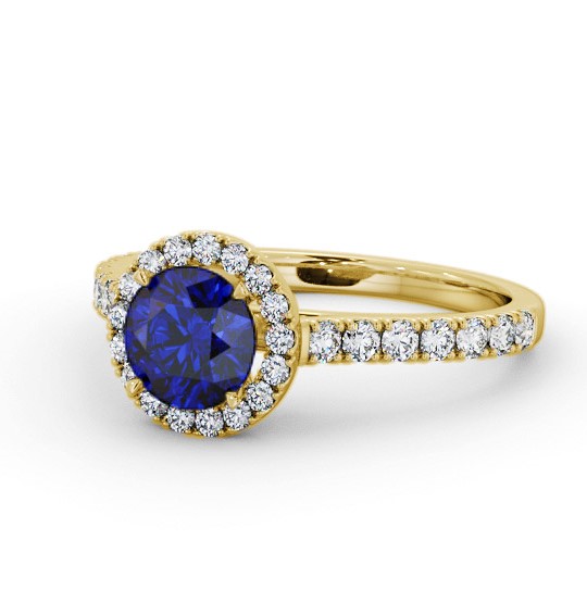 Halo Blue Sapphire and Diamond 1.50ct Ring 9K Yellow Gold GEM67_YG_BS_THUMB2 