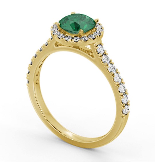 Halo Emerald and Diamond 1.25ct Ring 9K Yellow Gold GEM67_YG_EM_THUMB1