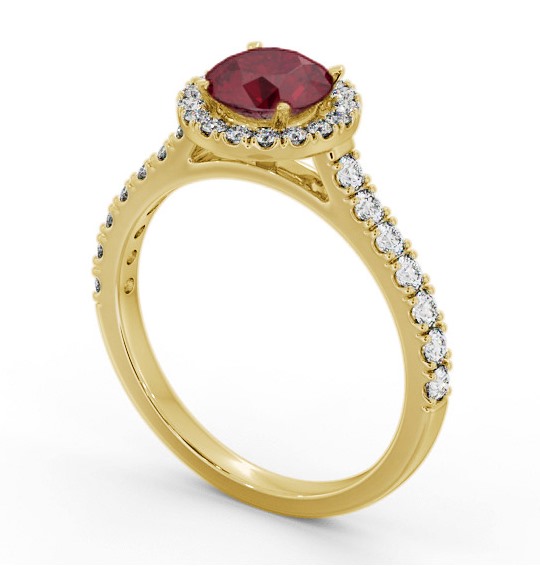 Halo Ruby and Diamond 1.50ct Ring 18K Yellow Gold GEM67_YG_RU_THUMB1