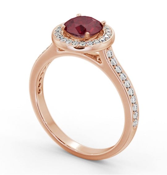 Halo Ruby and Diamond 1.35ct Ring 18K Rose Gold GEM68_RG_RU_THUMB1