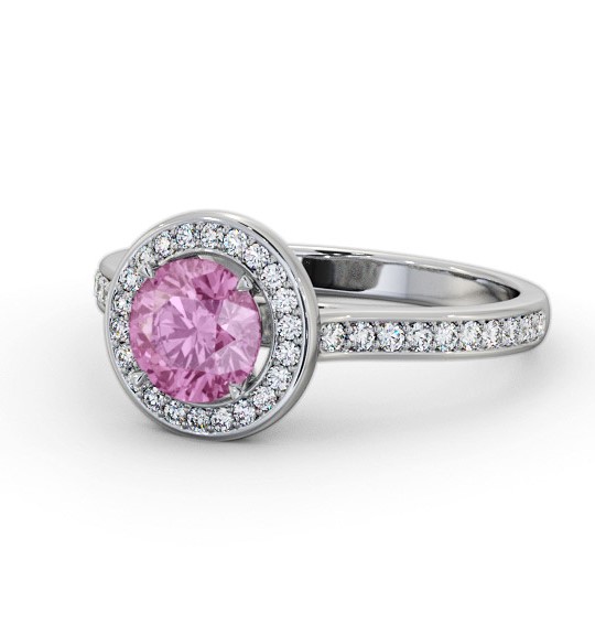 Halo Pink Sapphire and Diamond 1.35ct Ring 18K White Gold GEM68_WG_PS_THUMB2 