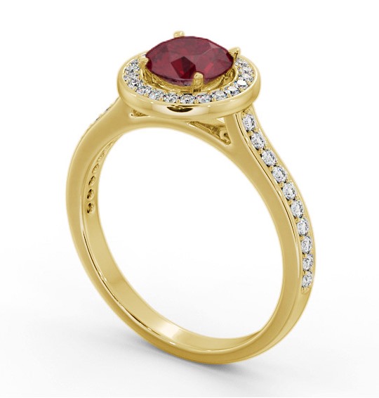 Halo Ruby and Diamond 1.35ct Ring 9K Yellow Gold GEM68_YG_RU_THUMB1