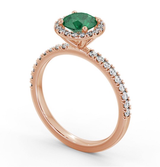 Halo Emerald and Diamond 1.20ct Ring 18K Rose Gold GEM69_RG_EM_THUMB1