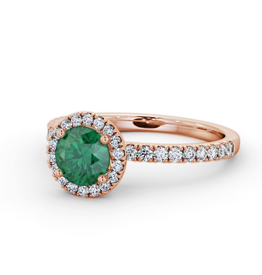 Halo Emerald and Diamond 1.20ct Ring 9K Rose Gold GEM69_RG_EM_THUMB2 