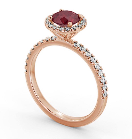 Halo Ruby and Diamond 1.45ct Ring 18K Rose Gold GEM69_RG_RU_THUMB1 