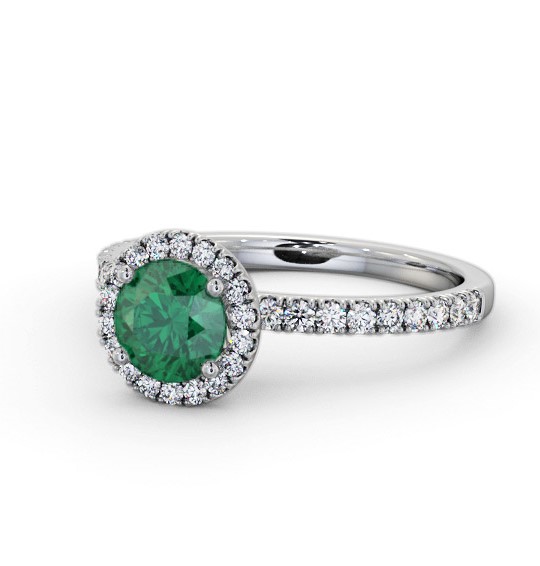 Halo Emerald and Diamond 1.20ct Ring 18K White Gold GEM69_WG_EM_THUMB2 