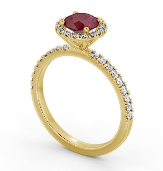 Halo Ruby and Diamond 1.45ct Ring 18K Yellow Gold GEM69_YG_RU_THUMB1