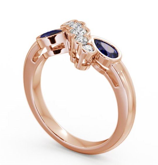 Blue Sapphire and Diamond 1.00ct Ring 18K Rose Gold - Genoa GEM6_RG_BS_THUMB1