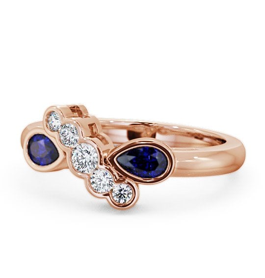  Blue Sapphire and Diamond 1.00ct Ring 18K Rose Gold - Genoa GEM6_RG_BS_THUMB2 