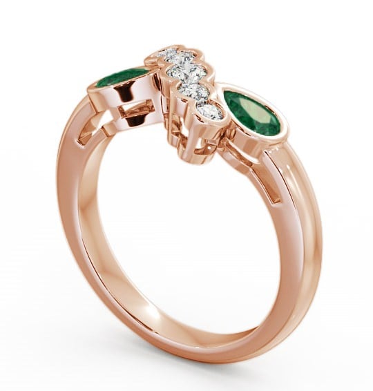 Emerald and Diamond 0.90ct Ring 9K Rose Gold GEM6_RG_EM_THUMB1