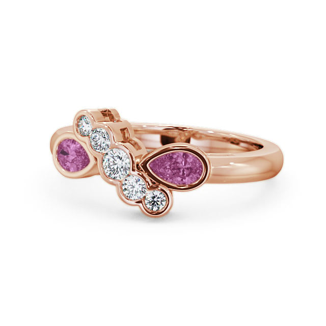 Pink Sapphire and Diamond 1.00ct Ring 9K Rose Gold - Genoa GEM6_RG_PS_FLAT