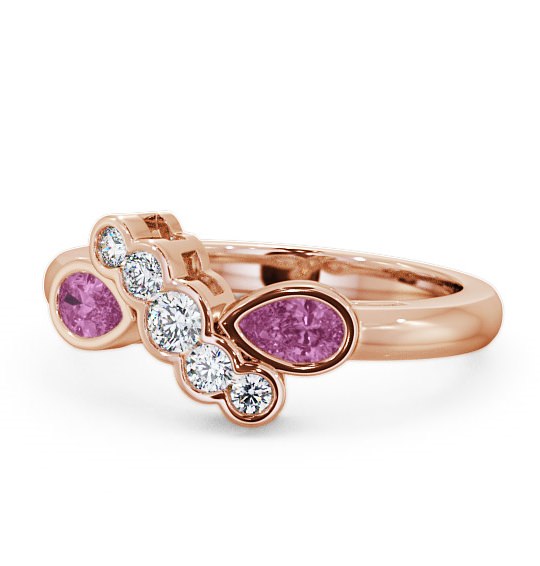  Pink Sapphire and Diamond 1.00ct Ring 18K Rose Gold - Genoa GEM6_RG_PS_THUMB2 