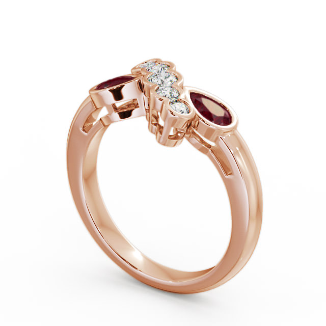 Ruby and Diamond 1.00ct Ring 18K Rose Gold - Genoa GEM6_RG_RU_SIDE