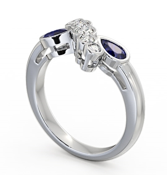 Blue Sapphire and Diamond 1.00ct Ring Palladium - Genoa GEM6_WG_BS_THUMB1