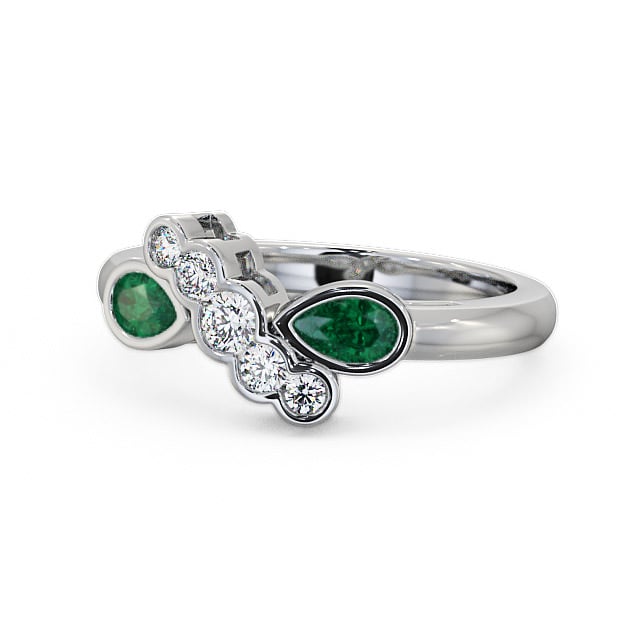 Emerald and Diamond 0.90ct Ring Platinum - Genoa GEM6_WG_EM_FLAT